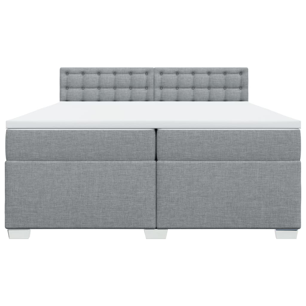 Boxspring met matras stof lichtgrijs 200x200 cm is nu te koop bij PeponiXL, paradijselijk wonen!