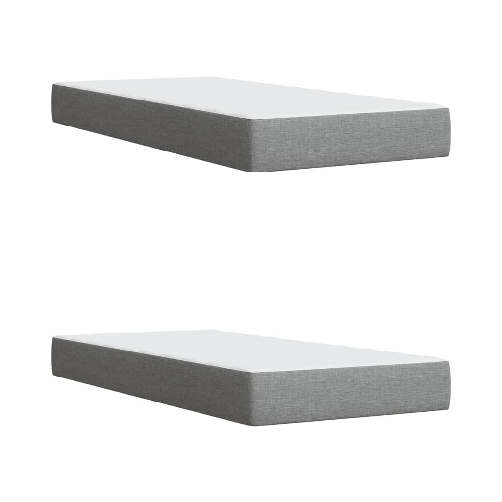 Boxspring met matras stof lichtgrijs 200x200 cm is nu te koop bij PeponiXL, paradijselijk wonen!