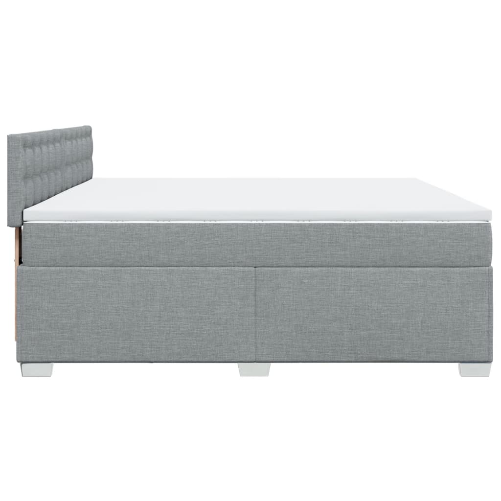 Boxspring met matras stof lichtgrijs 200x200 cm is nu te koop bij PeponiXL, paradijselijk wonen!