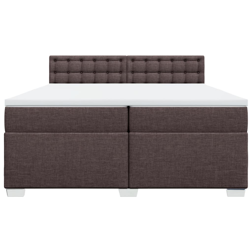 Boxspring met matras stof donkerbruin 200x200 cm is nu te koop bij PeponiXL, paradijselijk wonen!