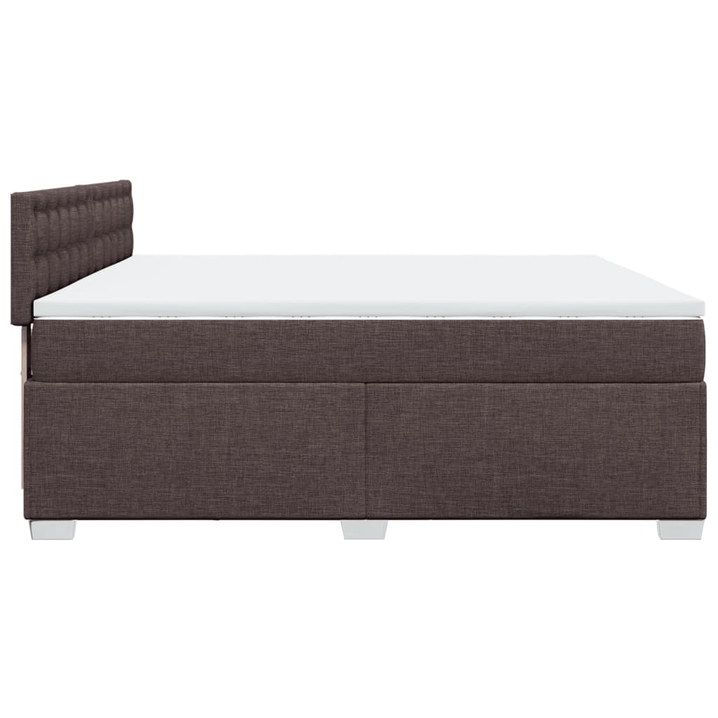 Boxspring met matras stof donkerbruin 200x200 cm is nu te koop bij PeponiXL, paradijselijk wonen!