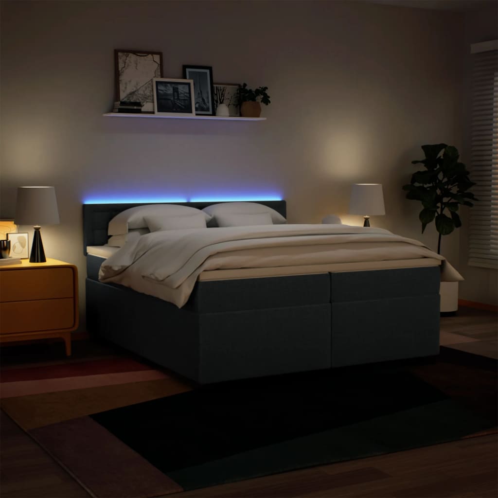 Boxspring met matras stof blauw 200x200 cm is nu te koop bij PeponiXL, paradijselijk wonen!