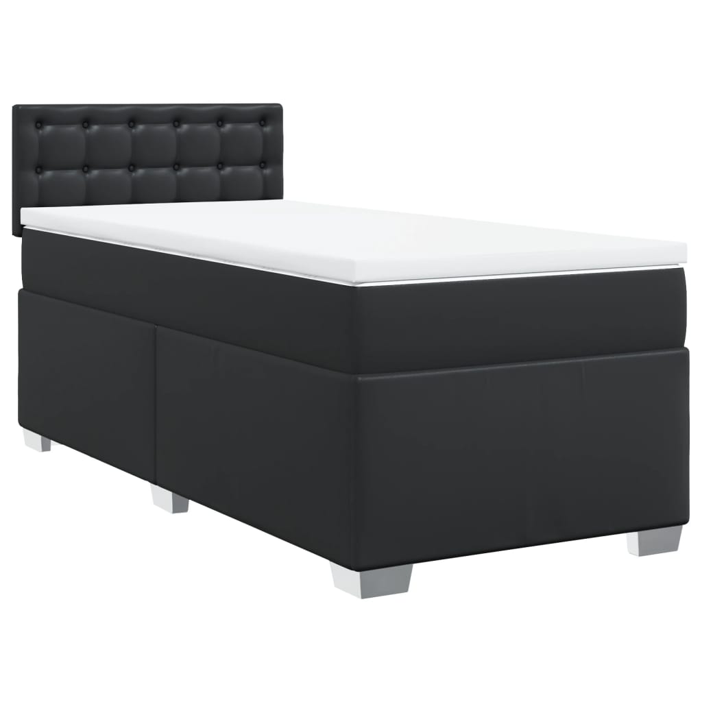 Boxspring met matras kunstleer zwart 80x200 cm is nu te koop bij PeponiXL, paradijselijk wonen!