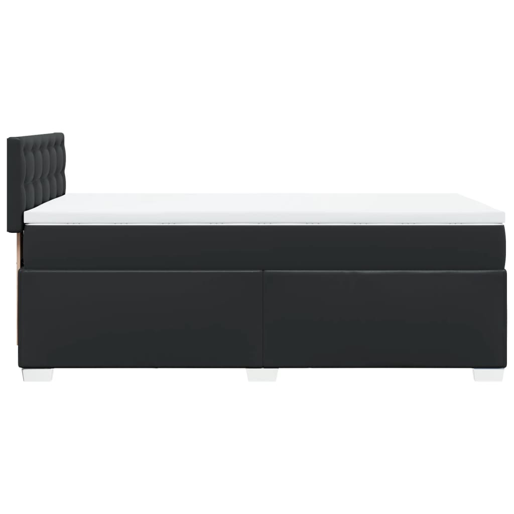 Boxspring met matras kunstleer zwart 80x200 cm is nu te koop bij PeponiXL, paradijselijk wonen!