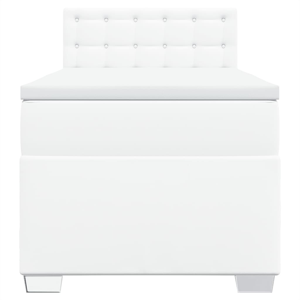 Boxspring met matras kunstleer wit 80x200 cm is nu te koop bij PeponiXL, paradijselijk wonen!