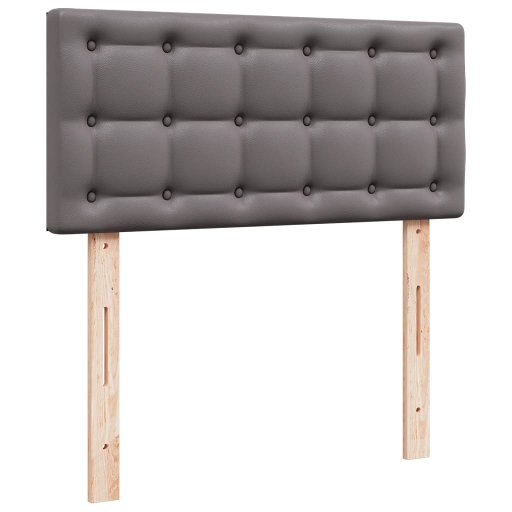 Boxspring met matras kunstleer grijs 100x200 cm is nu te koop bij PeponiXL, paradijselijk wonen!