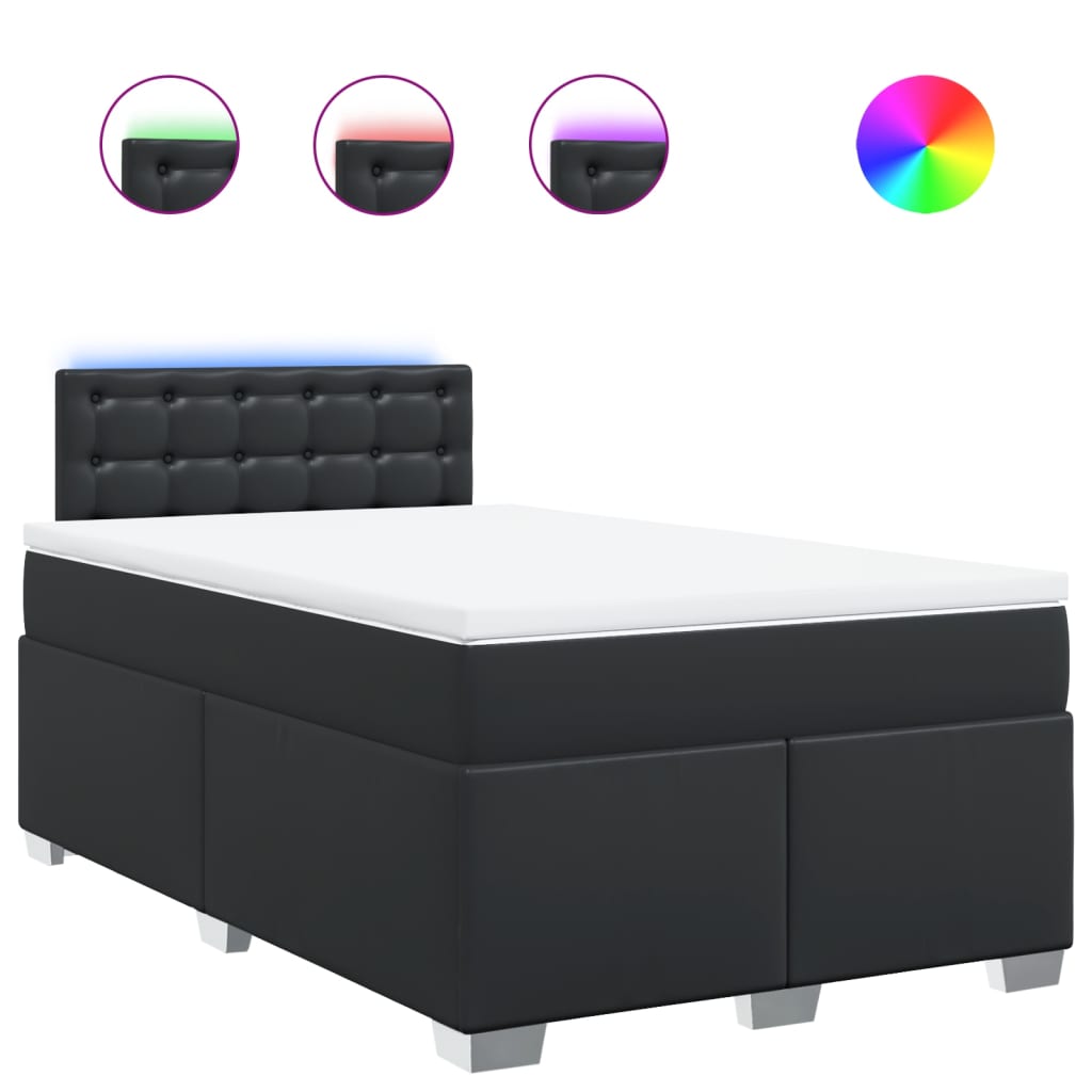 Boxspring met matras kunstleer zwart 120x200 cm is nu te koop bij PeponiXL, paradijselijk wonen!