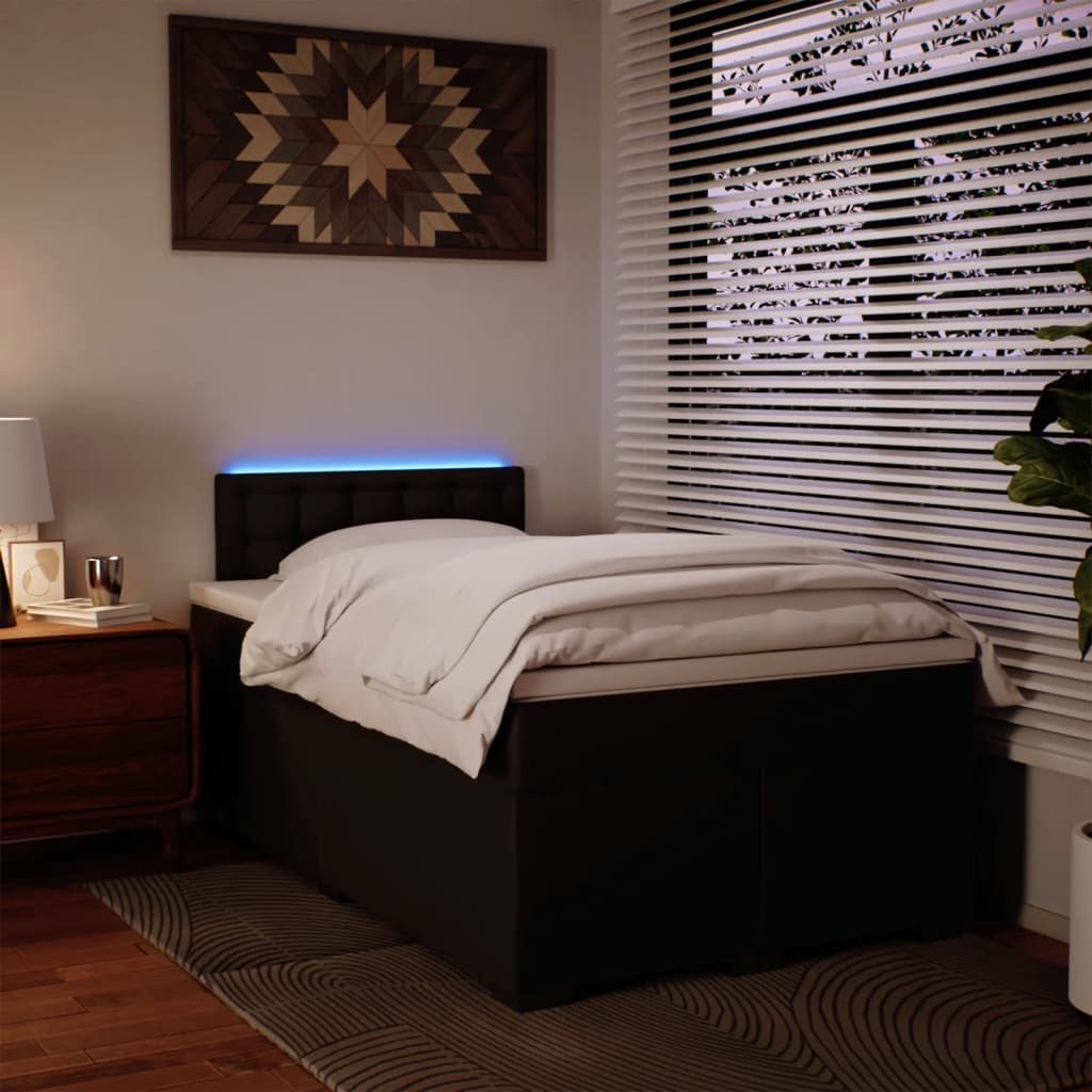 Boxspring met matras kunstleer zwart 120x200 cm is nu te koop bij PeponiXL, paradijselijk wonen!