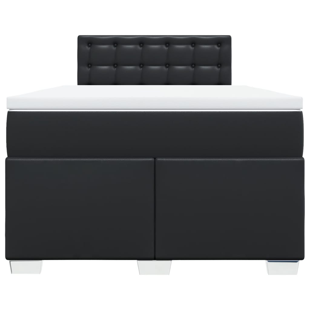 Boxspring met matras kunstleer zwart 120x200 cm is nu te koop bij PeponiXL, paradijselijk wonen!