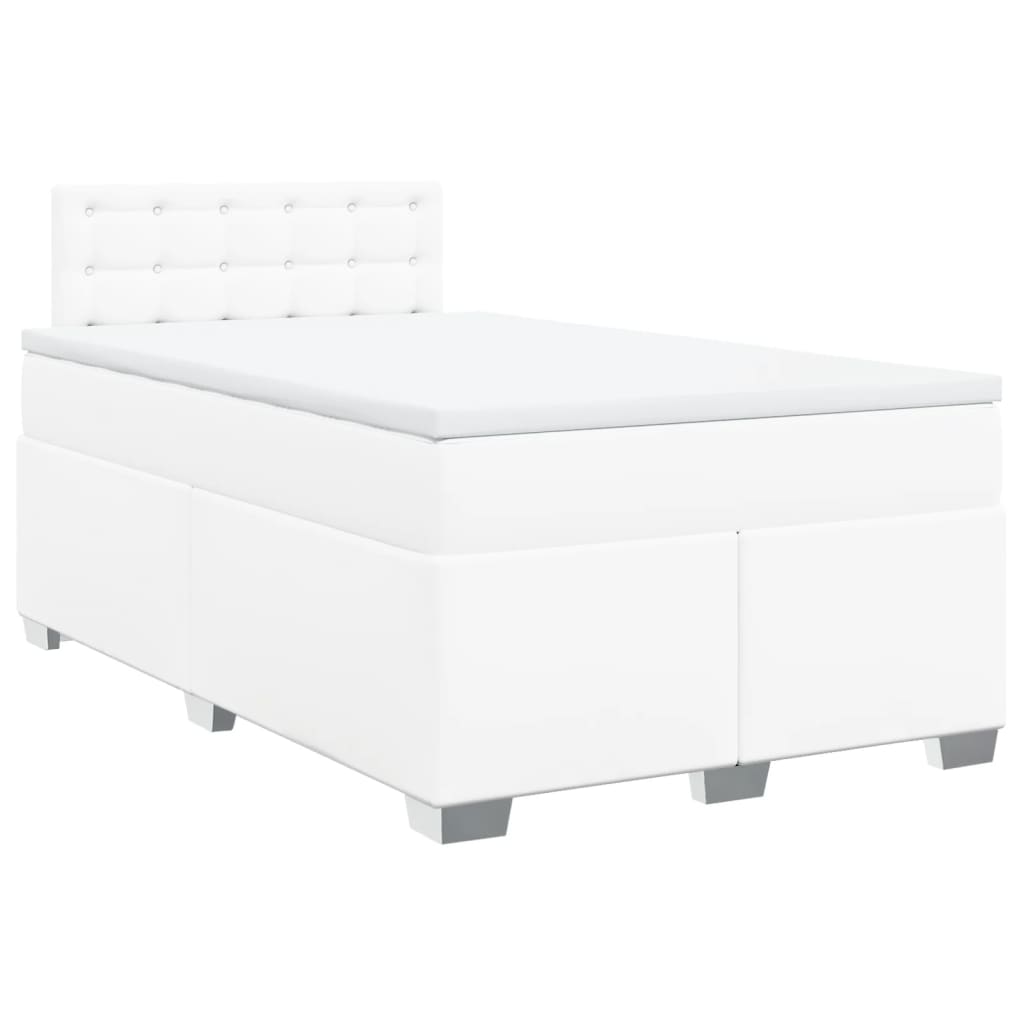 Boxspring met matras kunstleer wit 120x200 cm is nu te koop bij PeponiXL, paradijselijk wonen!