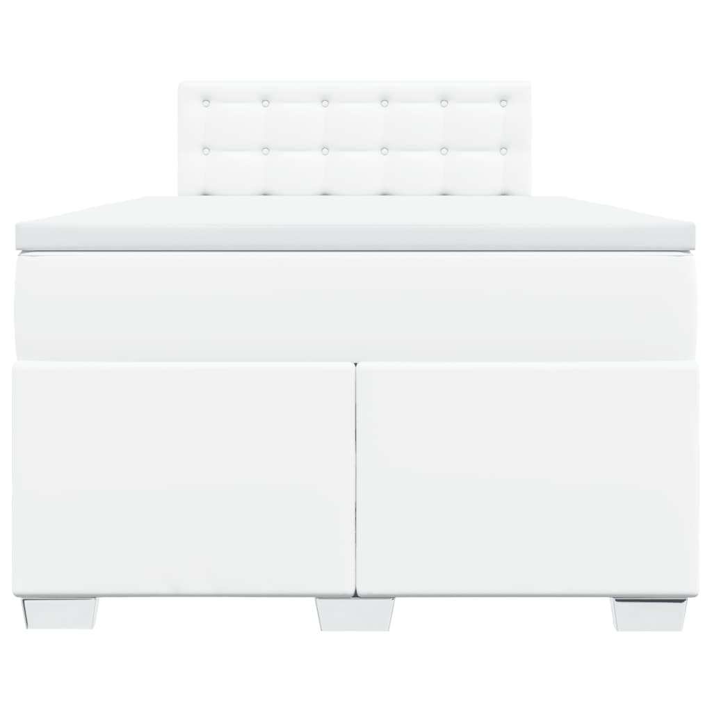 Boxspring met matras kunstleer wit 120x200 cm is nu te koop bij PeponiXL, paradijselijk wonen!