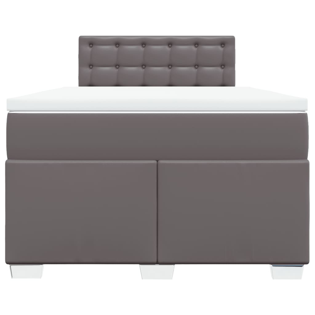 Boxspring met matras kunstleer grijs 120x200 cm is nu te koop bij PeponiXL, paradijselijk wonen!