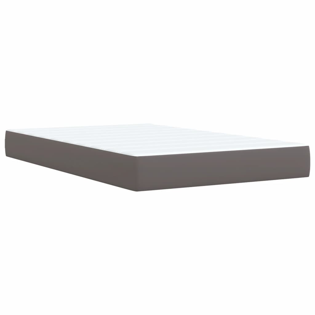 Boxspring met matras kunstleer grijs 120x200 cm is nu te koop bij PeponiXL, paradijselijk wonen!