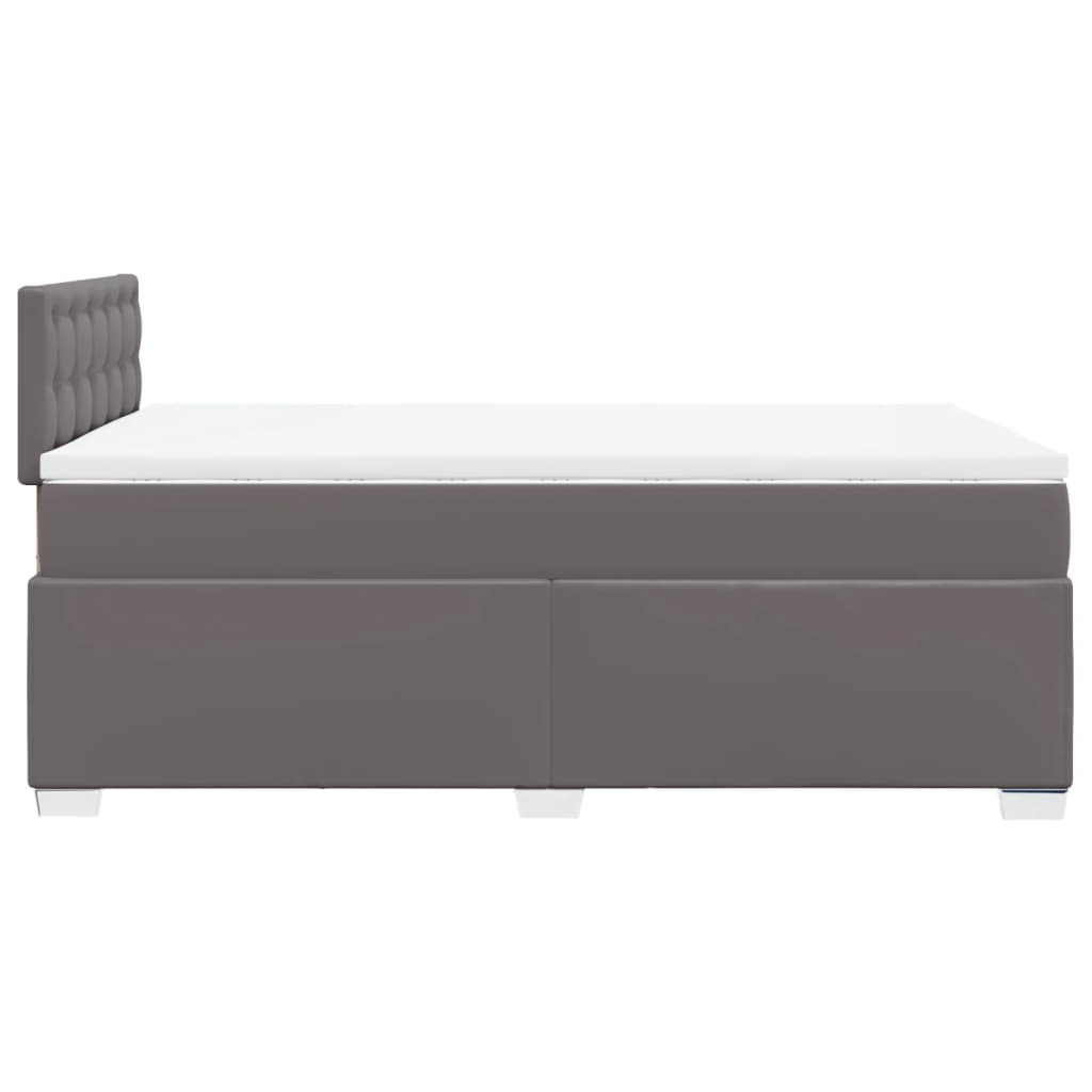 Boxspring met matras kunstleer grijs 120x200 cm is nu te koop bij PeponiXL, paradijselijk wonen!