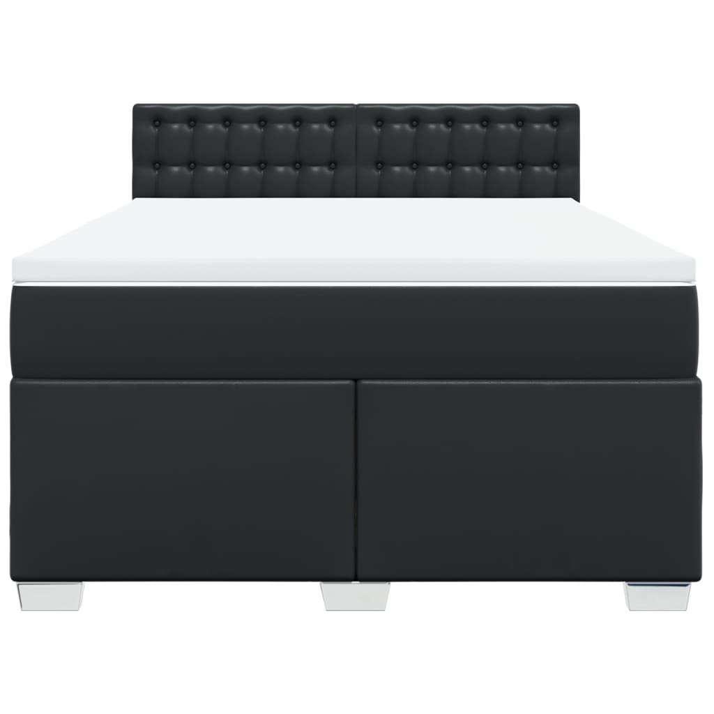 Boxspring met matras kunstleer zwart 140x200 cm is nu te koop bij PeponiXL, paradijselijk wonen!