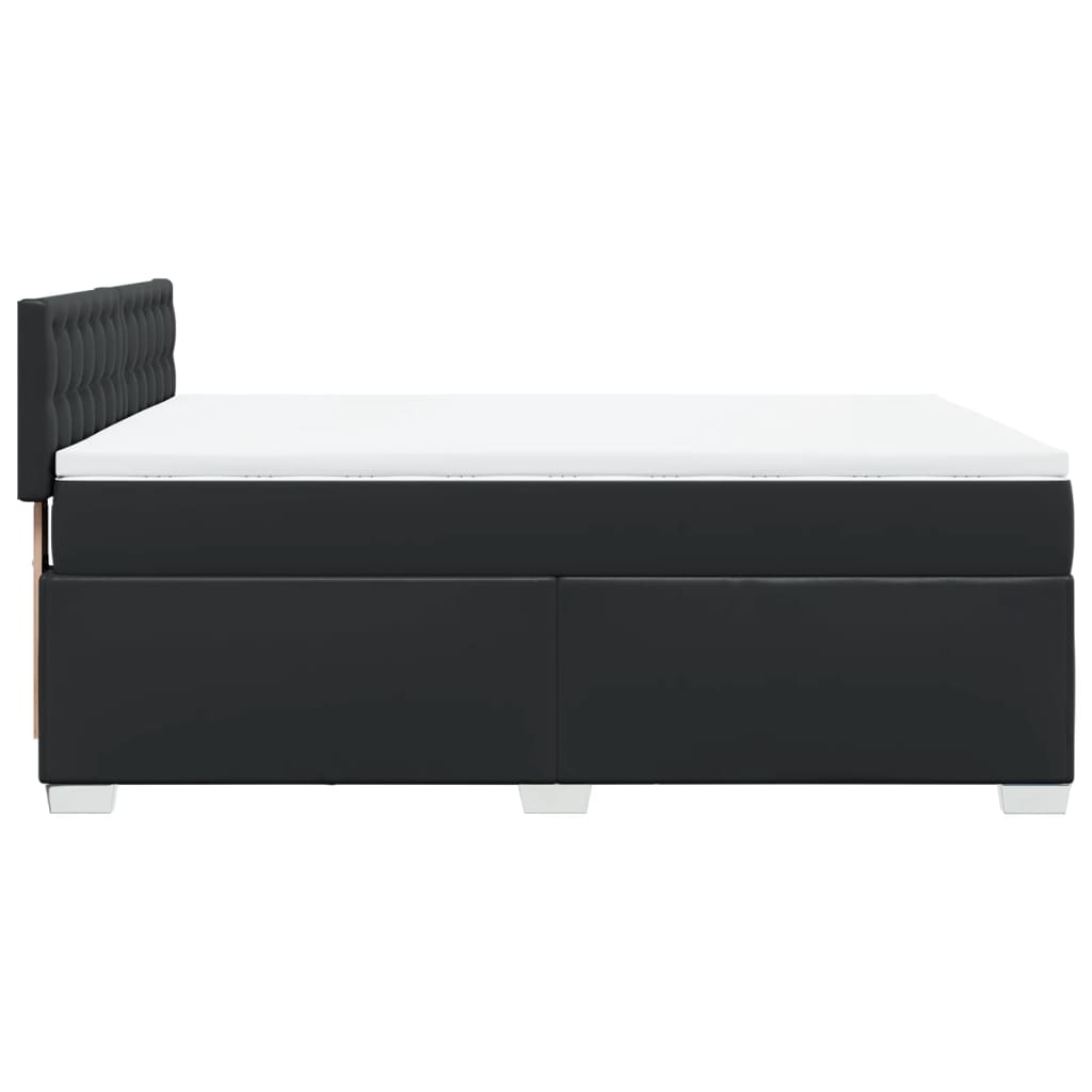 Boxspring met matras kunstleer zwart 160x200 cm is nu te koop bij PeponiXL, paradijselijk wonen!