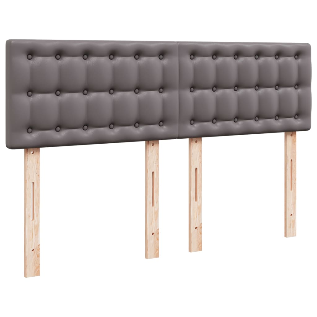 Boxspring met matras kunstleer grijs 160x200 cm is nu te koop bij PeponiXL, paradijselijk wonen!