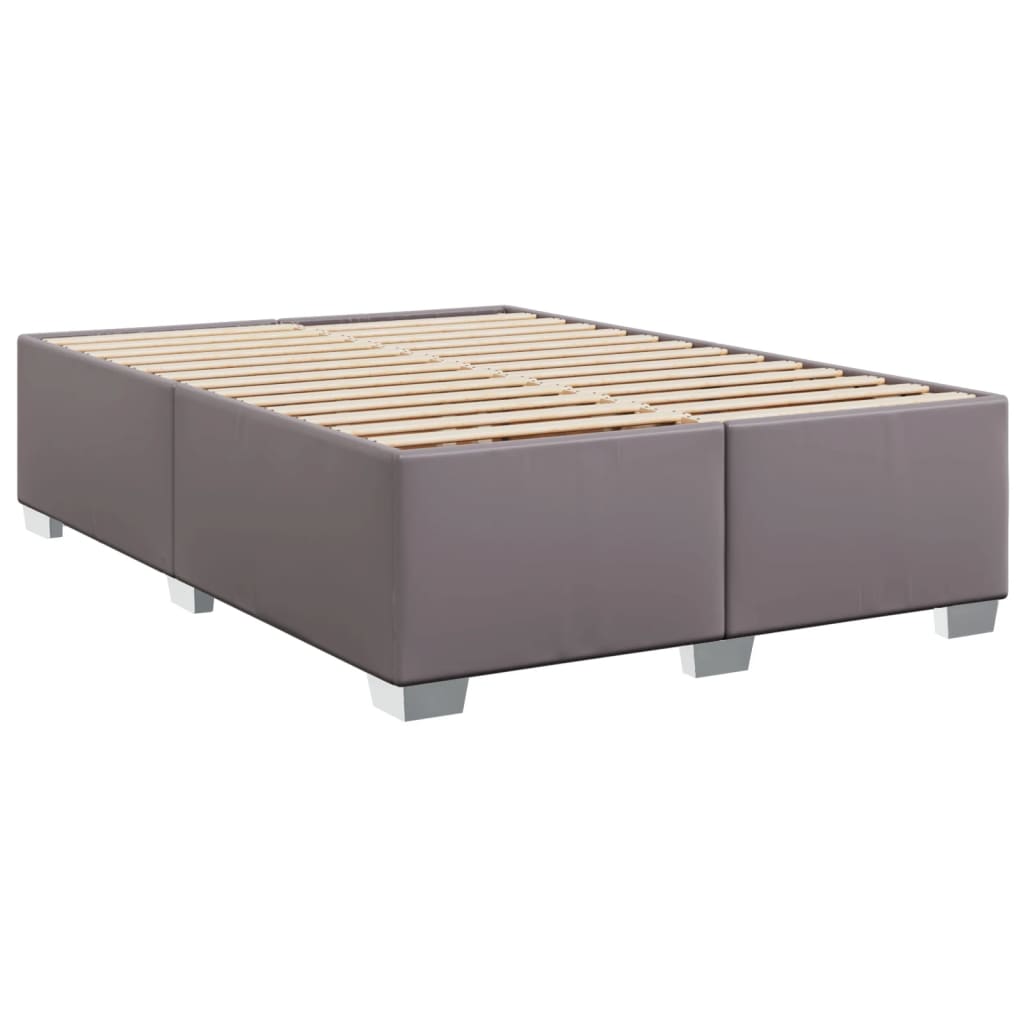 Boxspring met matras kunstleer grijs 160x200 cm is nu te koop bij PeponiXL, paradijselijk wonen!