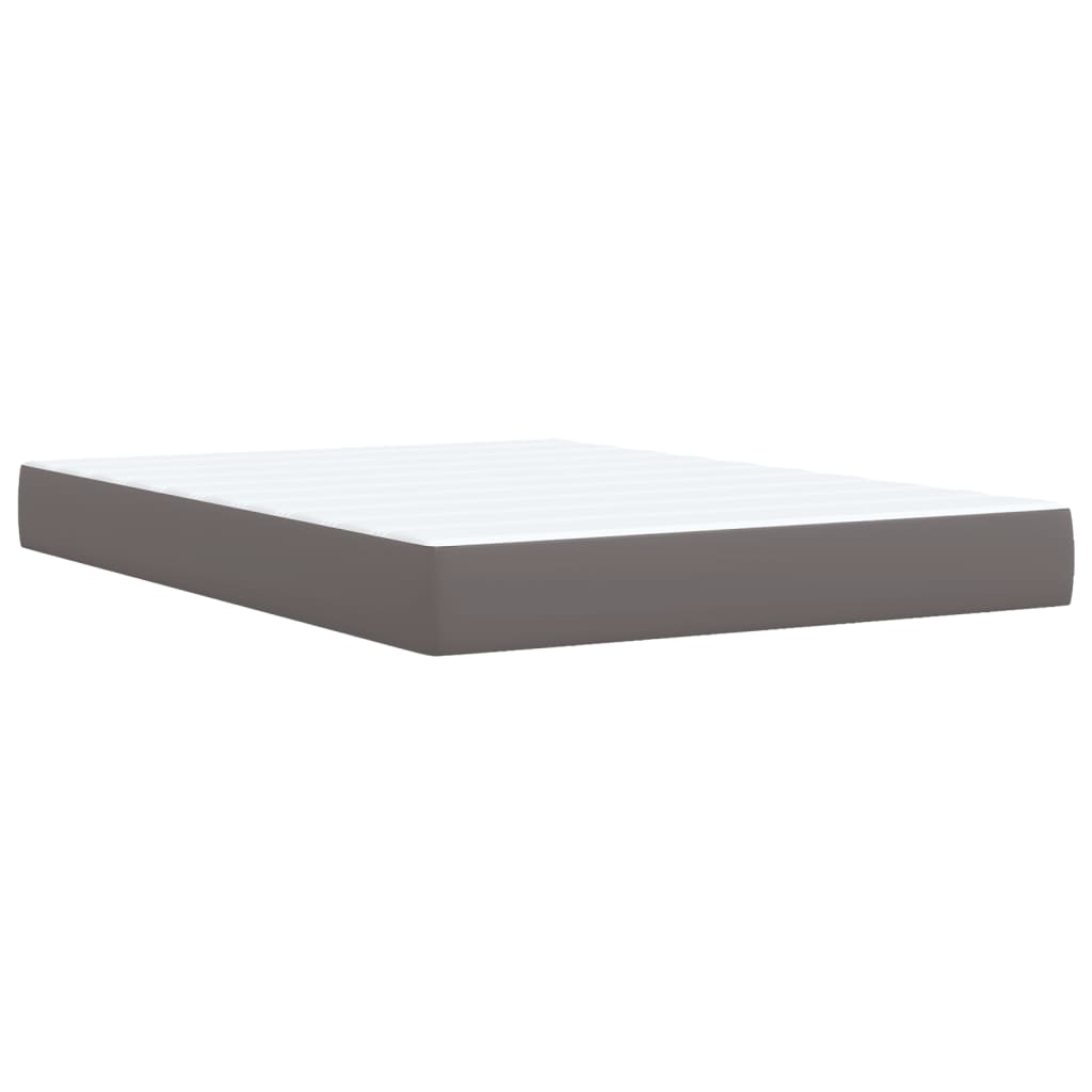 Boxspring met matras kunstleer grijs 160x200 cm is nu te koop bij PeponiXL, paradijselijk wonen!