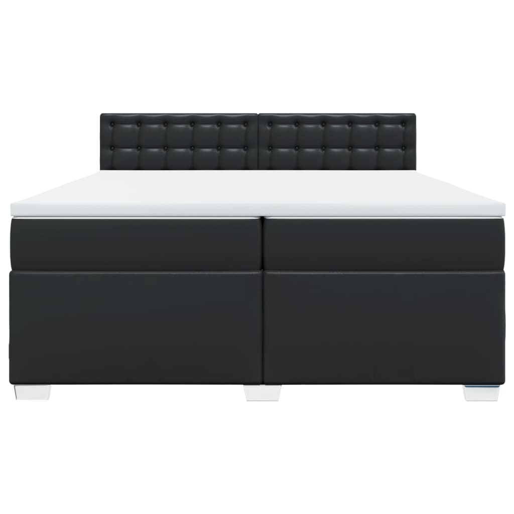 Boxspring met matras kunstleer zwart 200x200 cm is nu te koop bij PeponiXL, paradijselijk wonen!