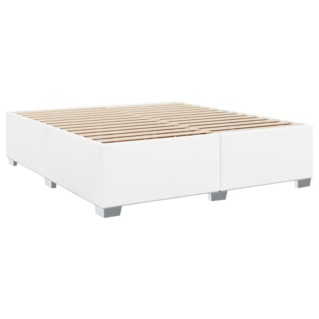 Boxspring met matras kunstleer wit 200x200 cm is nu te koop bij PeponiXL, paradijselijk wonen!