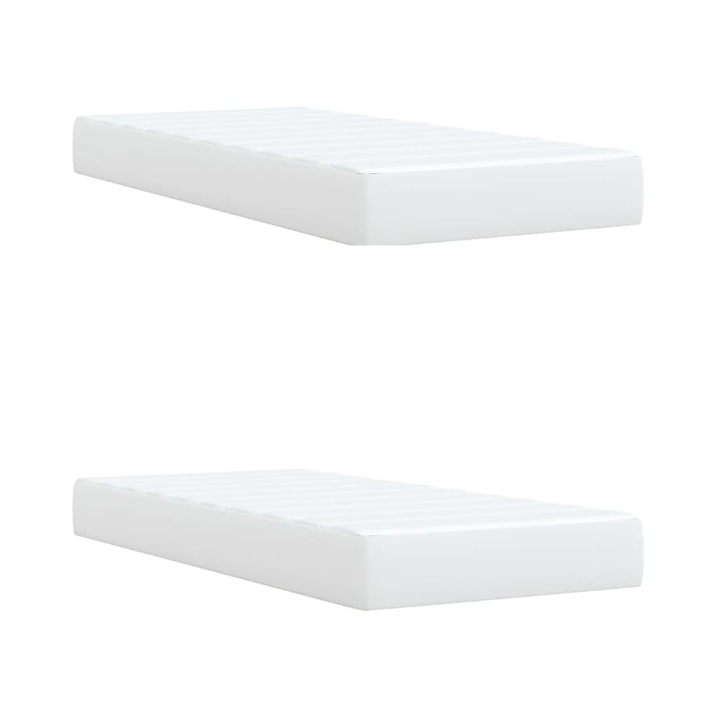 Boxspring met matras kunstleer wit 200x200 cm is nu te koop bij PeponiXL, paradijselijk wonen!