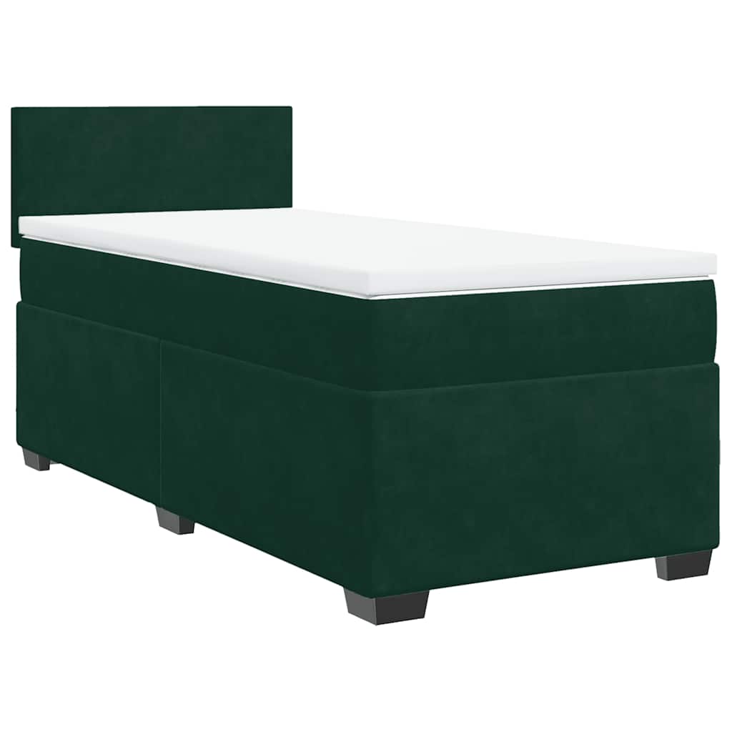 Boxspring met matras fluweel donkergroen 80x200 cm is nu te koop bij PeponiXL, paradijselijk wonen!