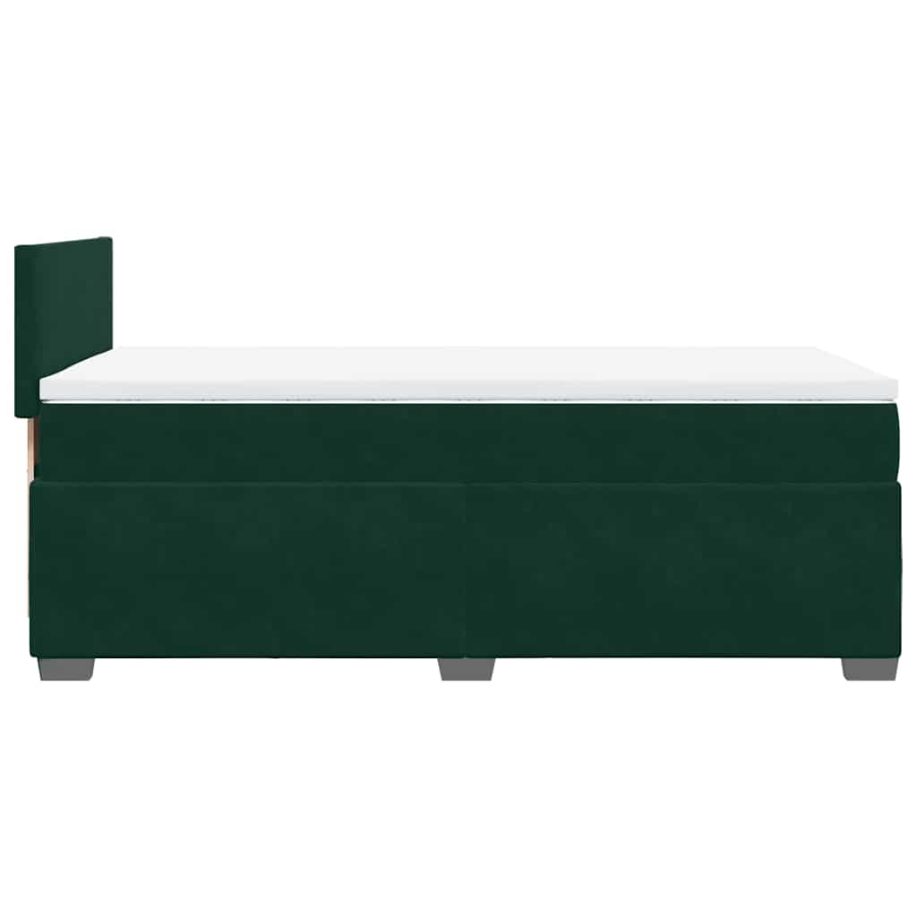 Boxspring met matras fluweel donkergroen 80x200 cm is nu te koop bij PeponiXL, paradijselijk wonen!
