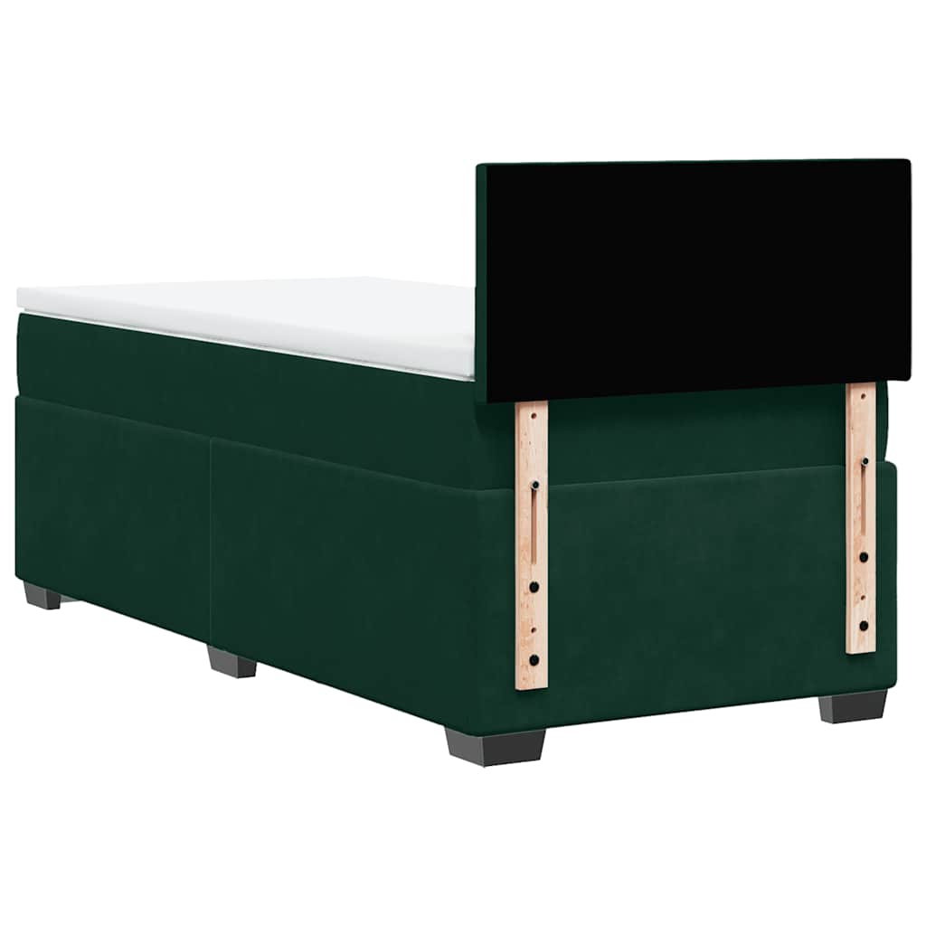 Boxspring met matras fluweel donkergroen 80x200 cm is nu te koop bij PeponiXL, paradijselijk wonen!