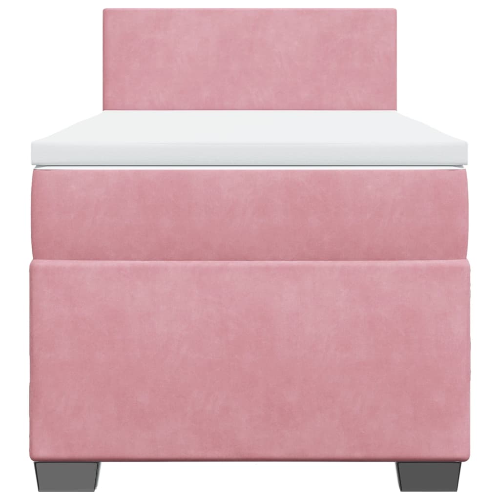 Boxspring met matras fluweel roze 80x200 cm is nu te koop bij PeponiXL, paradijselijk wonen!