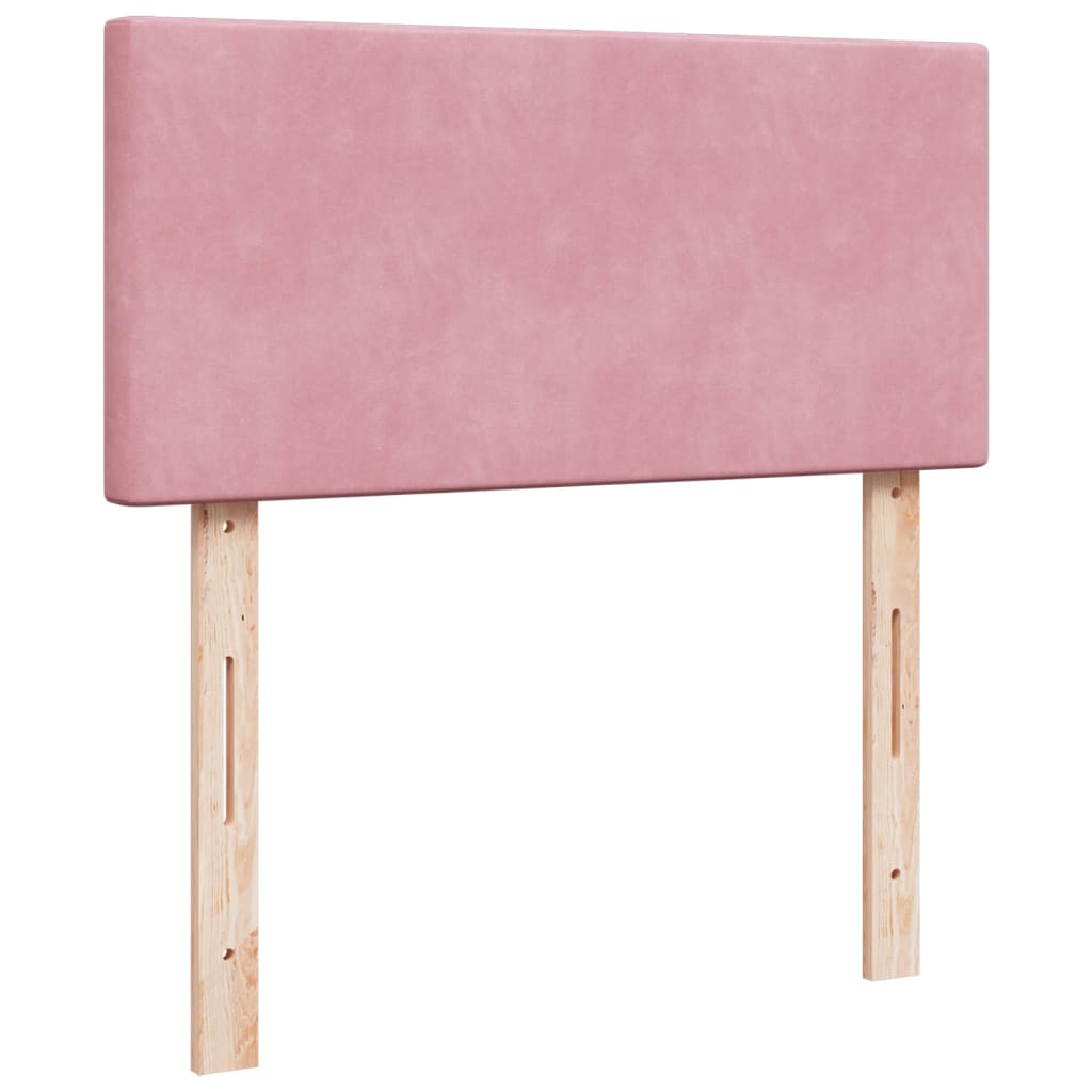Boxspring met matras fluweel roze 80x200 cm is nu te koop bij PeponiXL, paradijselijk wonen!