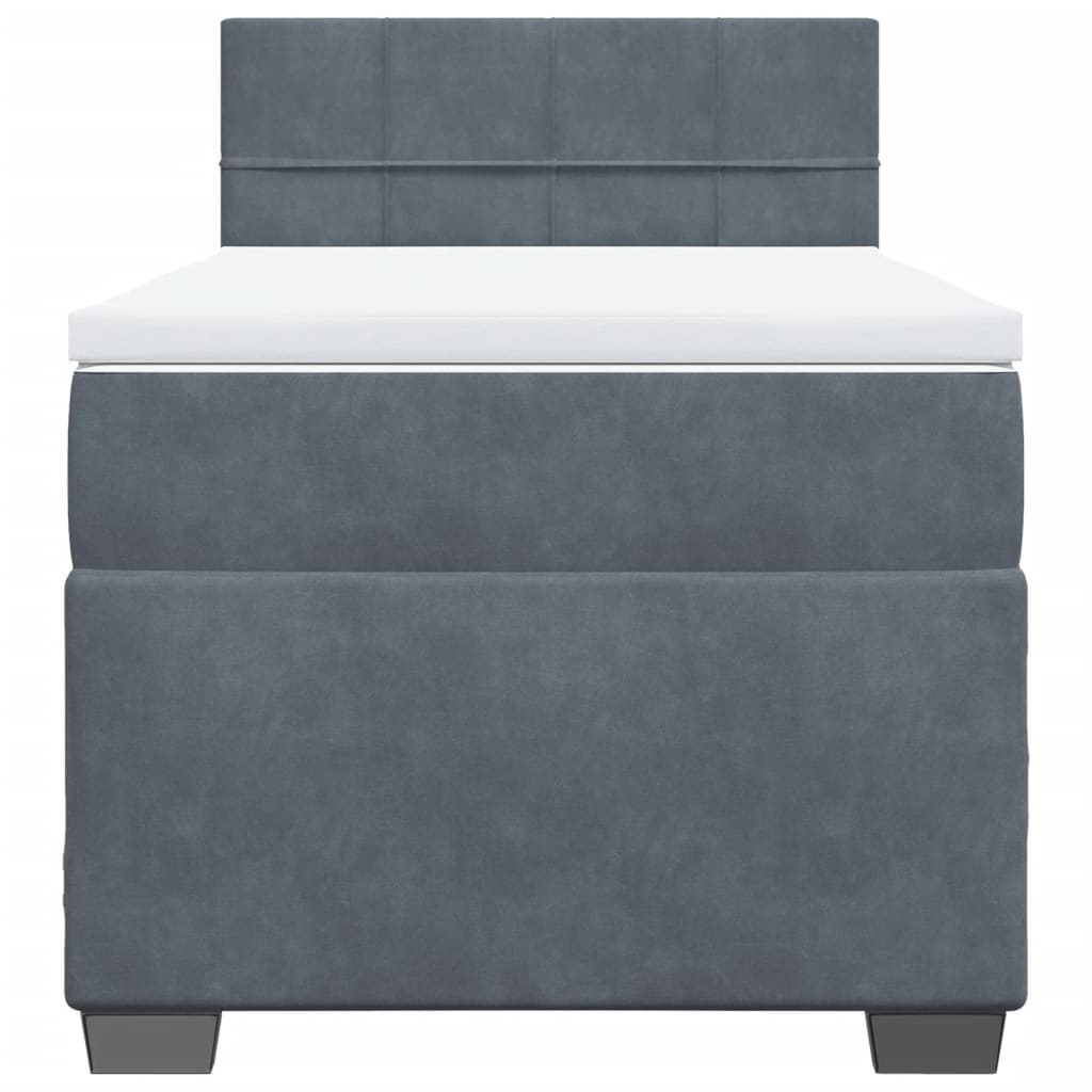 Boxspring met matras fluweel donkergrijs 80x200 cm is nu te koop bij PeponiXL, paradijselijk wonen!