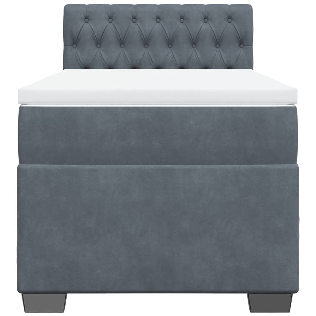 Boxspring met matras fluweel donkergrijs 80x200 cm is nu te koop bij PeponiXL, paradijselijk wonen!