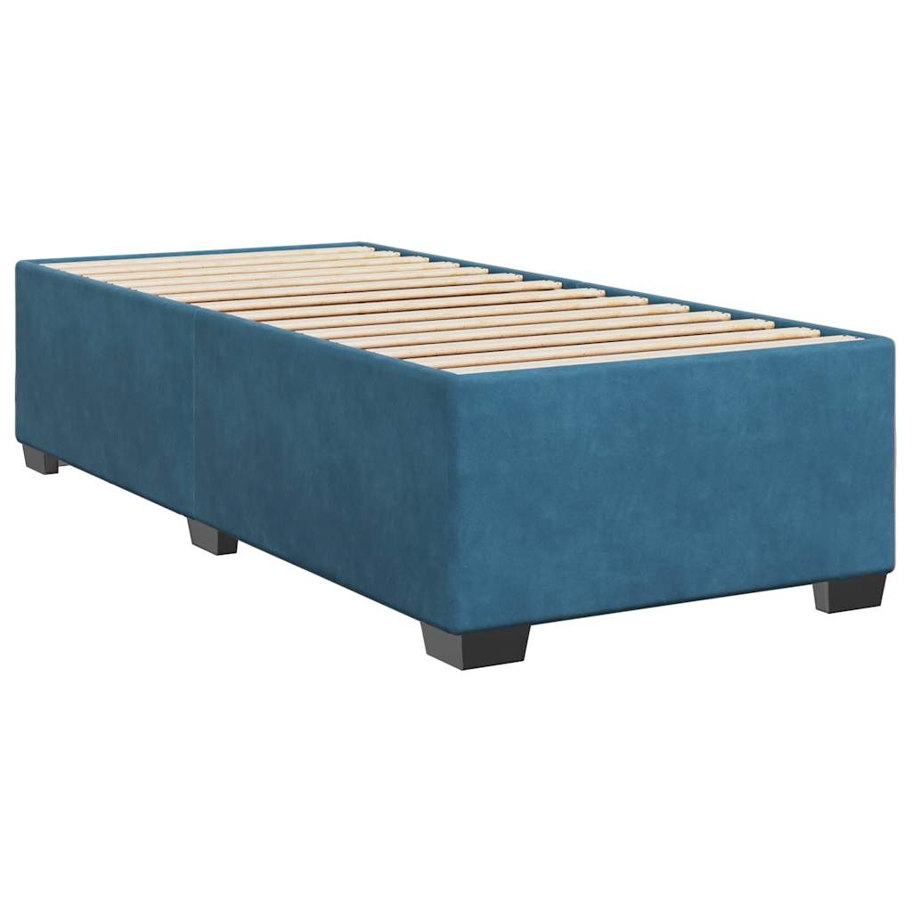 Boxspring met matras fluweel blauw 80x200 cm is nu te koop bij PeponiXL, paradijselijk wonen!