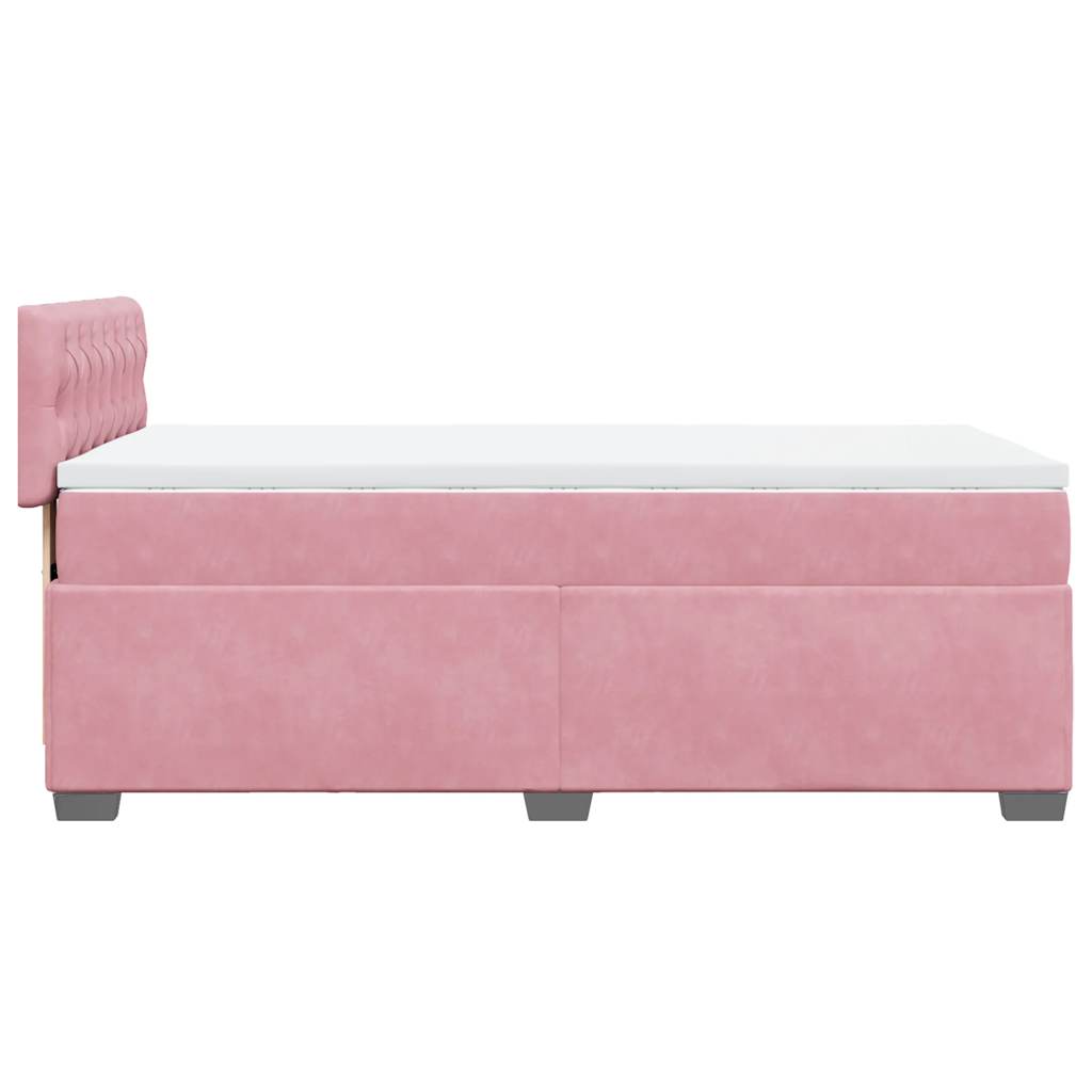 Boxspring met matras fluweel roze 80x200 cm is nu te koop bij PeponiXL, paradijselijk wonen!