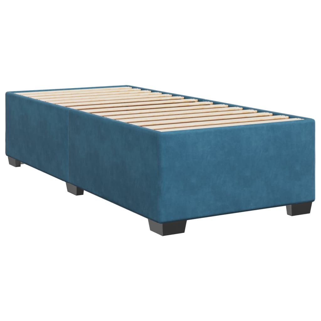 Boxspring met matras fluweel blauw 90x190 cm is nu te koop bij PeponiXL, paradijselijk wonen!