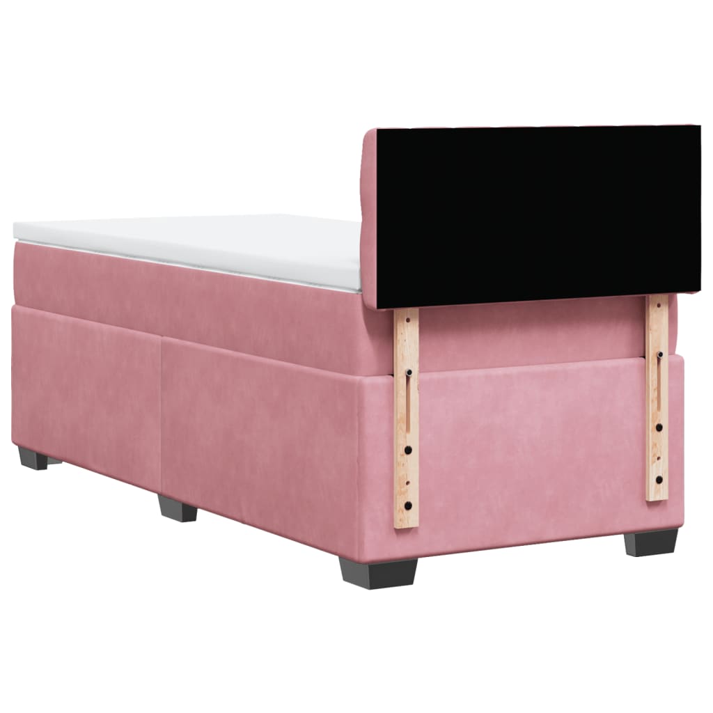 Boxspring met matras fluweel roze 90x190 cm is nu te koop bij PeponiXL, paradijselijk wonen!
