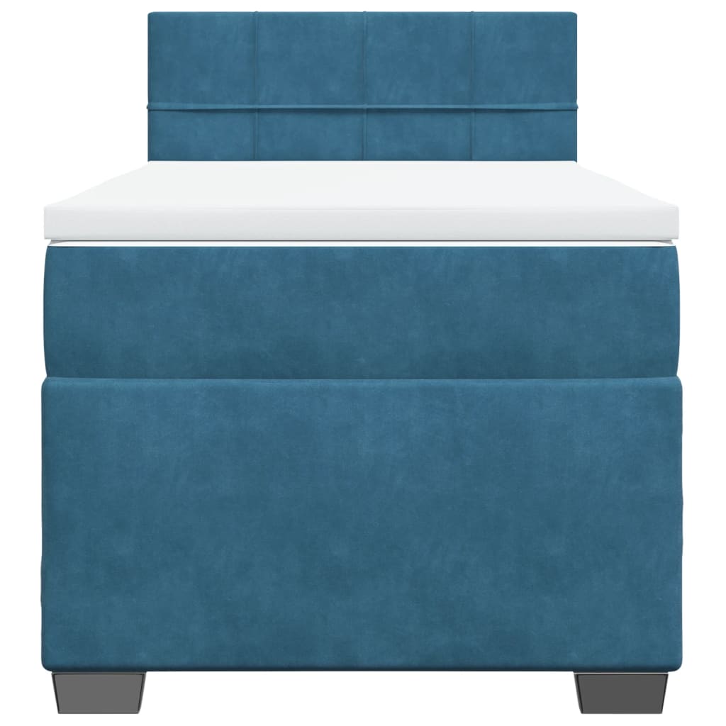 Boxspring met matras fluweel blauw 90x190 cm is nu te koop bij PeponiXL, paradijselijk wonen!