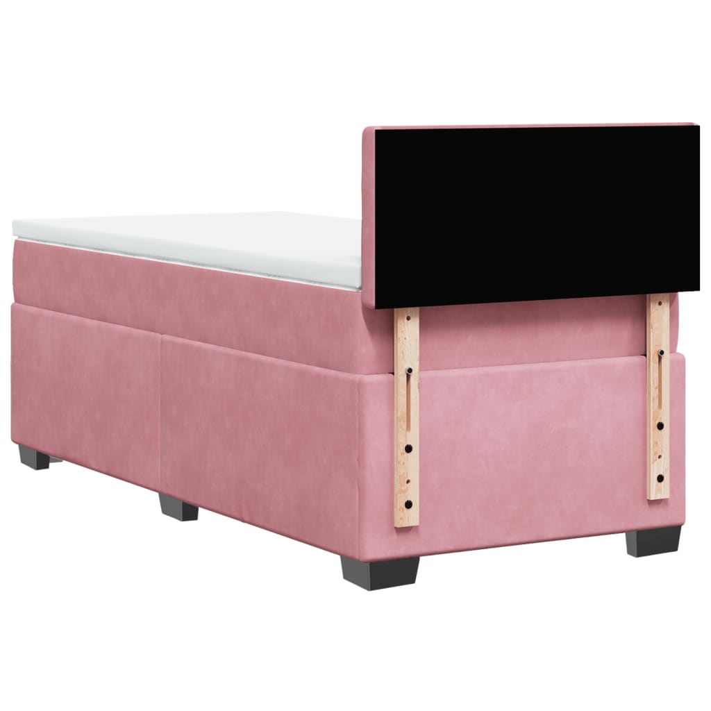 Boxspring met matras fluweel roze 90x200 cm is nu te koop bij PeponiXL, paradijselijk wonen!