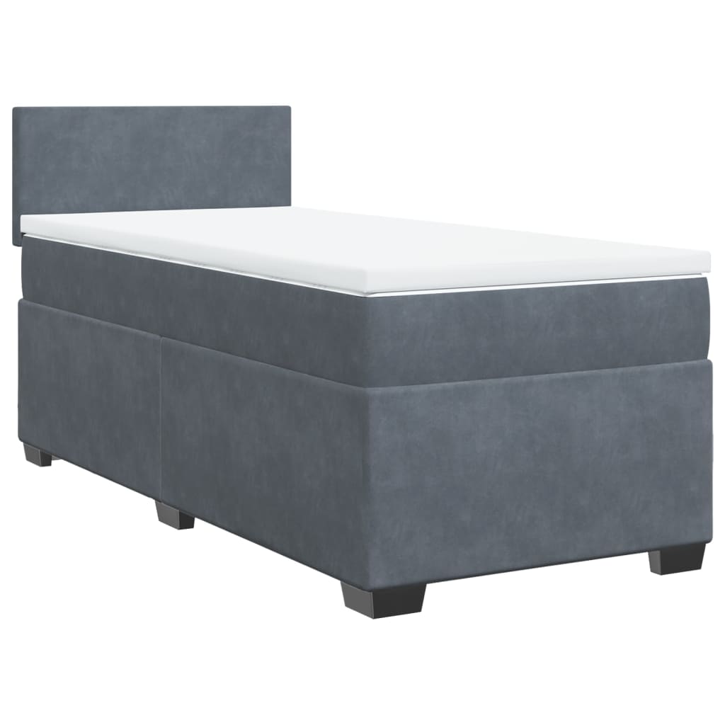 Boxspring met matras fluweel donkergrijs 100x200 cm is nu te koop bij PeponiXL, paradijselijk wonen!