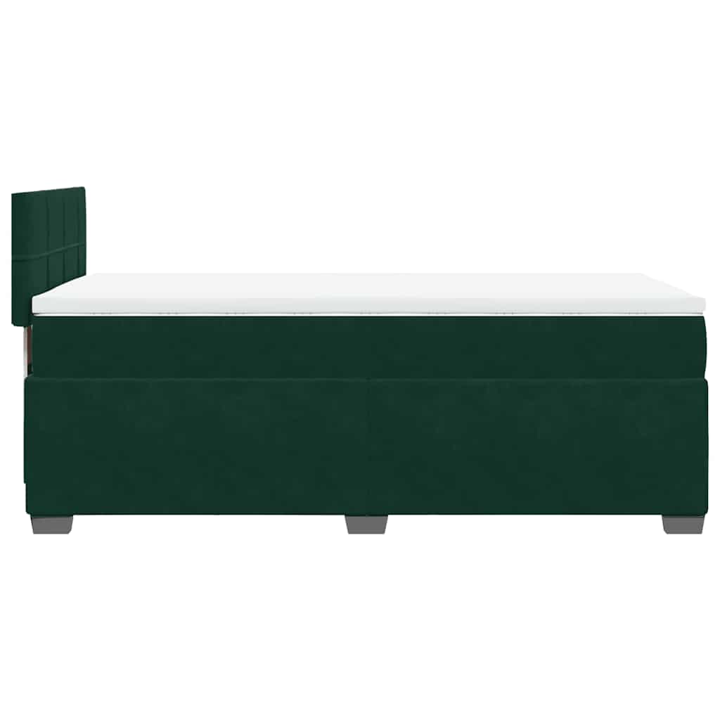 Boxspring met matras fluweel donkergroen 100x200 cm is nu te koop bij PeponiXL, paradijselijk wonen!