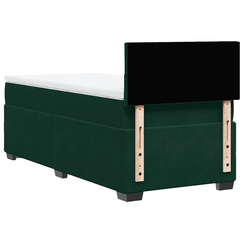 Boxspring met matras fluweel donkergroen 100x200 cm is nu te koop bij PeponiXL, paradijselijk wonen!
