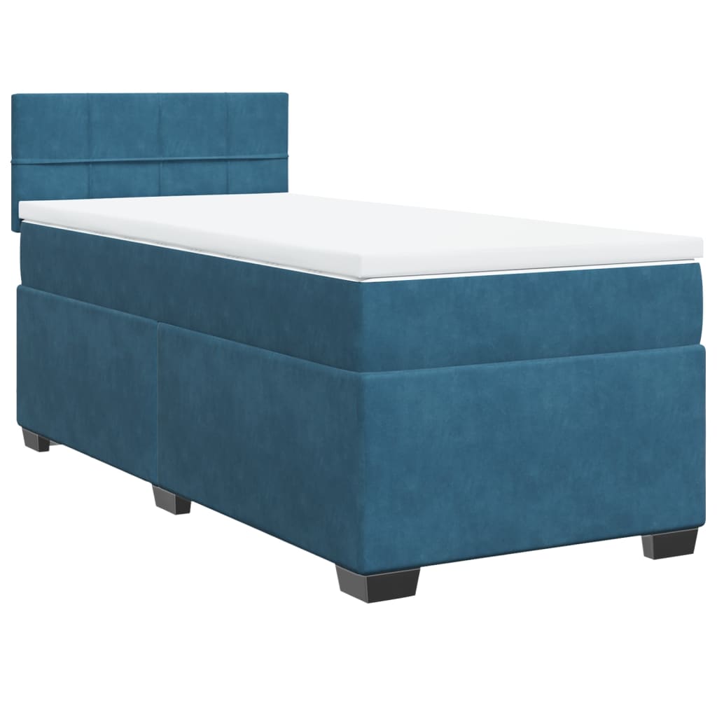 Boxspring met matras fluweel blauw 100x200 cm is nu te koop bij PeponiXL, paradijselijk wonen!