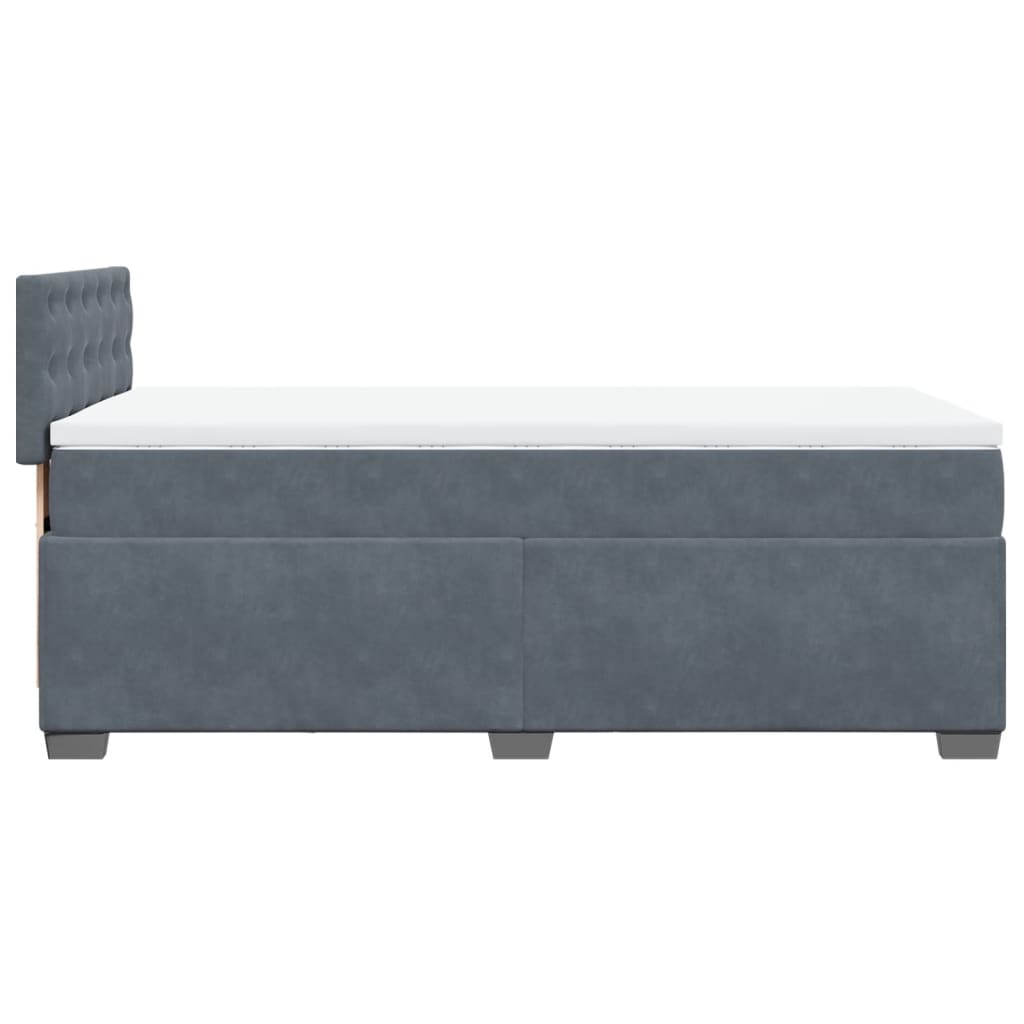 Boxspring met matras fluweel donkergrijs 100x200 cm is nu te koop bij PeponiXL, paradijselijk wonen!