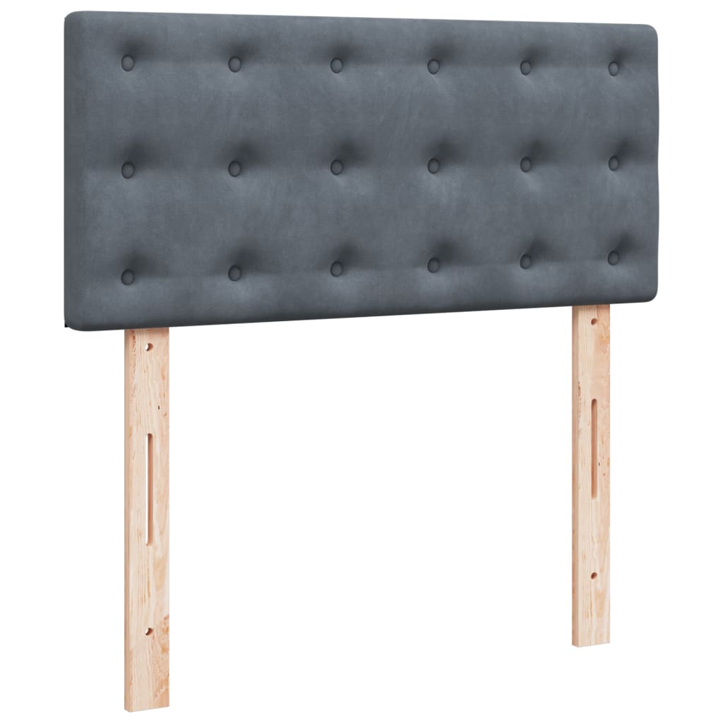 Boxspring met matras fluweel donkergrijs 100x200 cm is nu te koop bij PeponiXL, paradijselijk wonen!