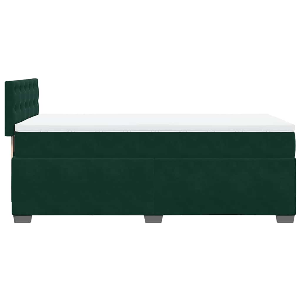 Boxspring met matras fluweel donkergroen 100x200 cm is nu te koop bij PeponiXL, paradijselijk wonen!