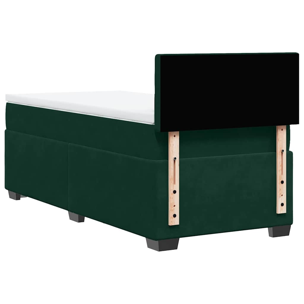 Boxspring met matras fluweel donkergroen 100x200 cm is nu te koop bij PeponiXL, paradijselijk wonen!