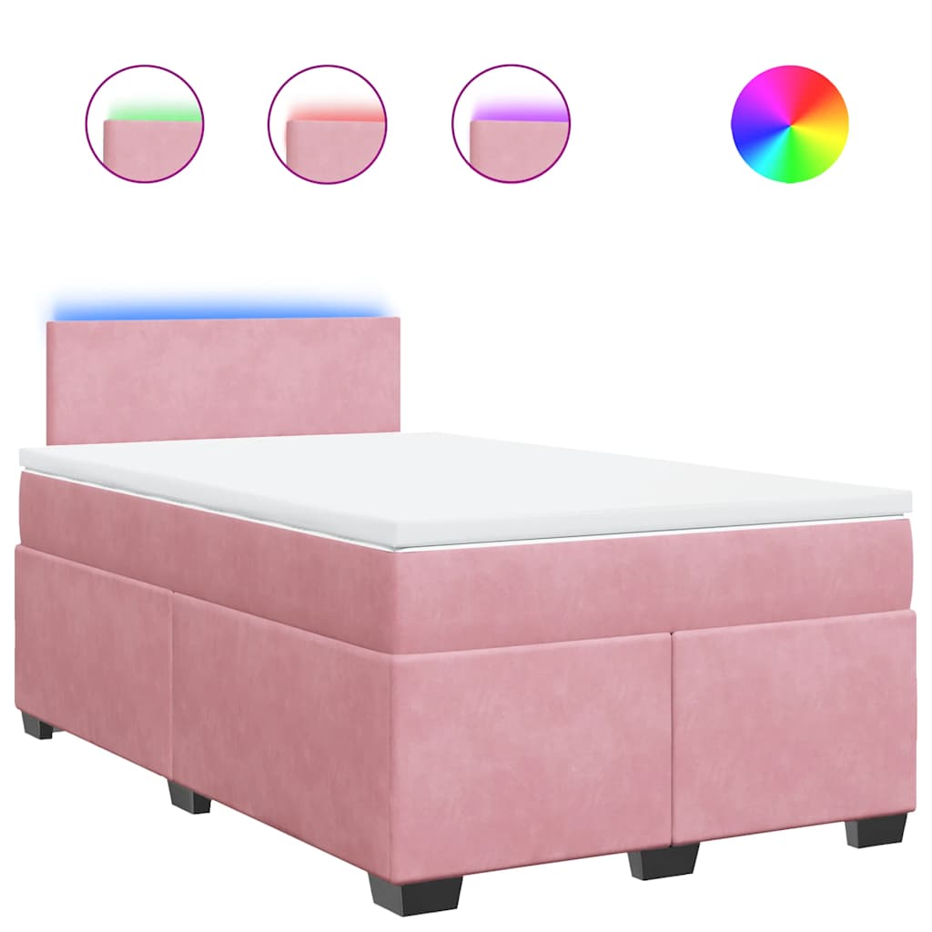 Boxspring met matras fluweel roze 120x190 cm is nu te koop bij PeponiXL, paradijselijk wonen!