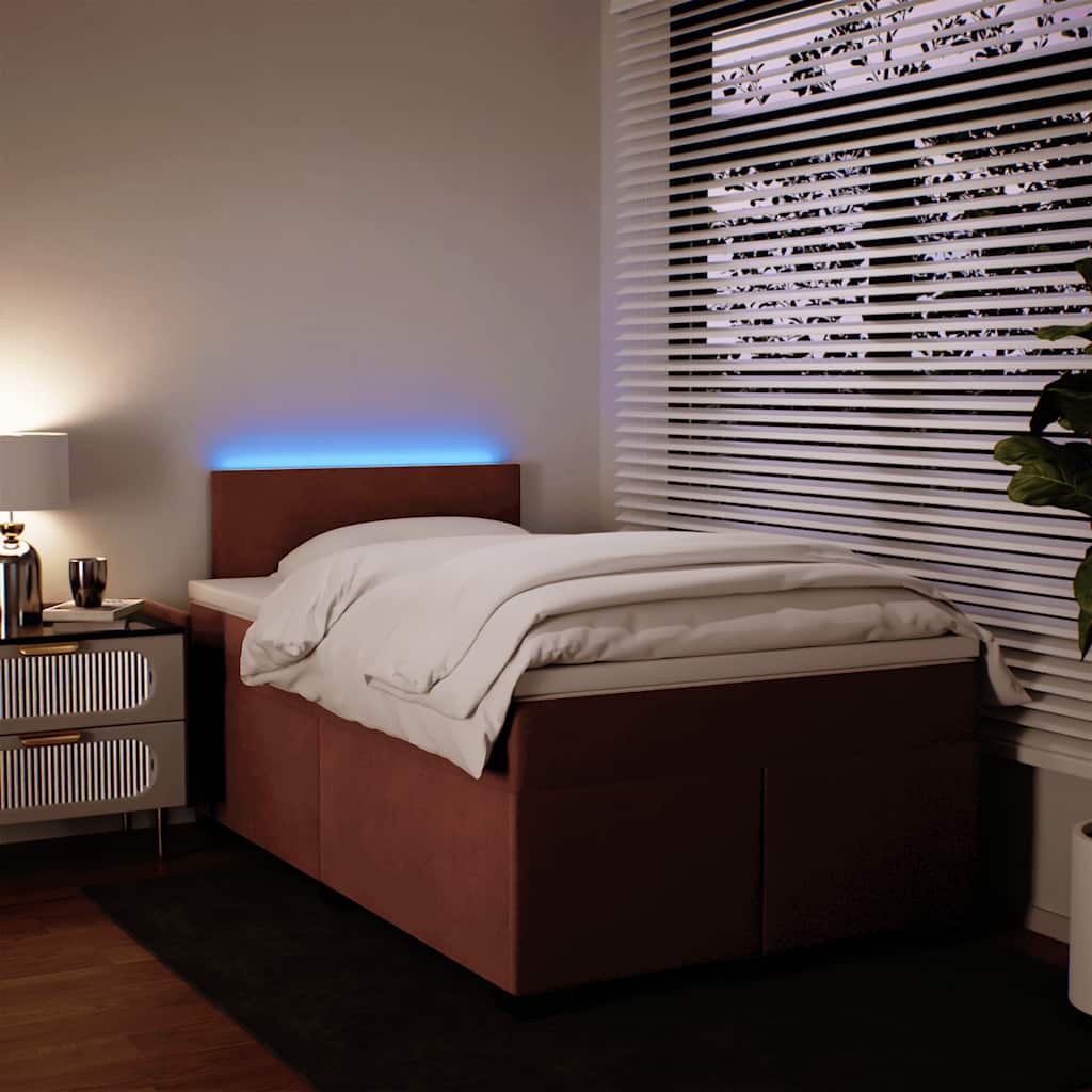 Boxspring met matras fluweel roze 120x190 cm is nu te koop bij PeponiXL, paradijselijk wonen!