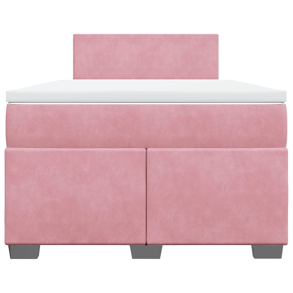 Boxspring met matras fluweel roze 120x190 cm is nu te koop bij PeponiXL, paradijselijk wonen!